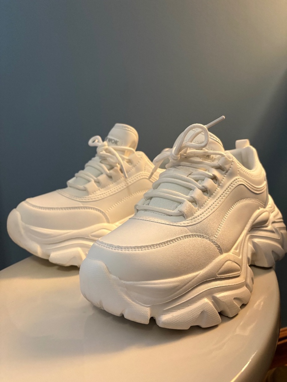 White chunky sneakers